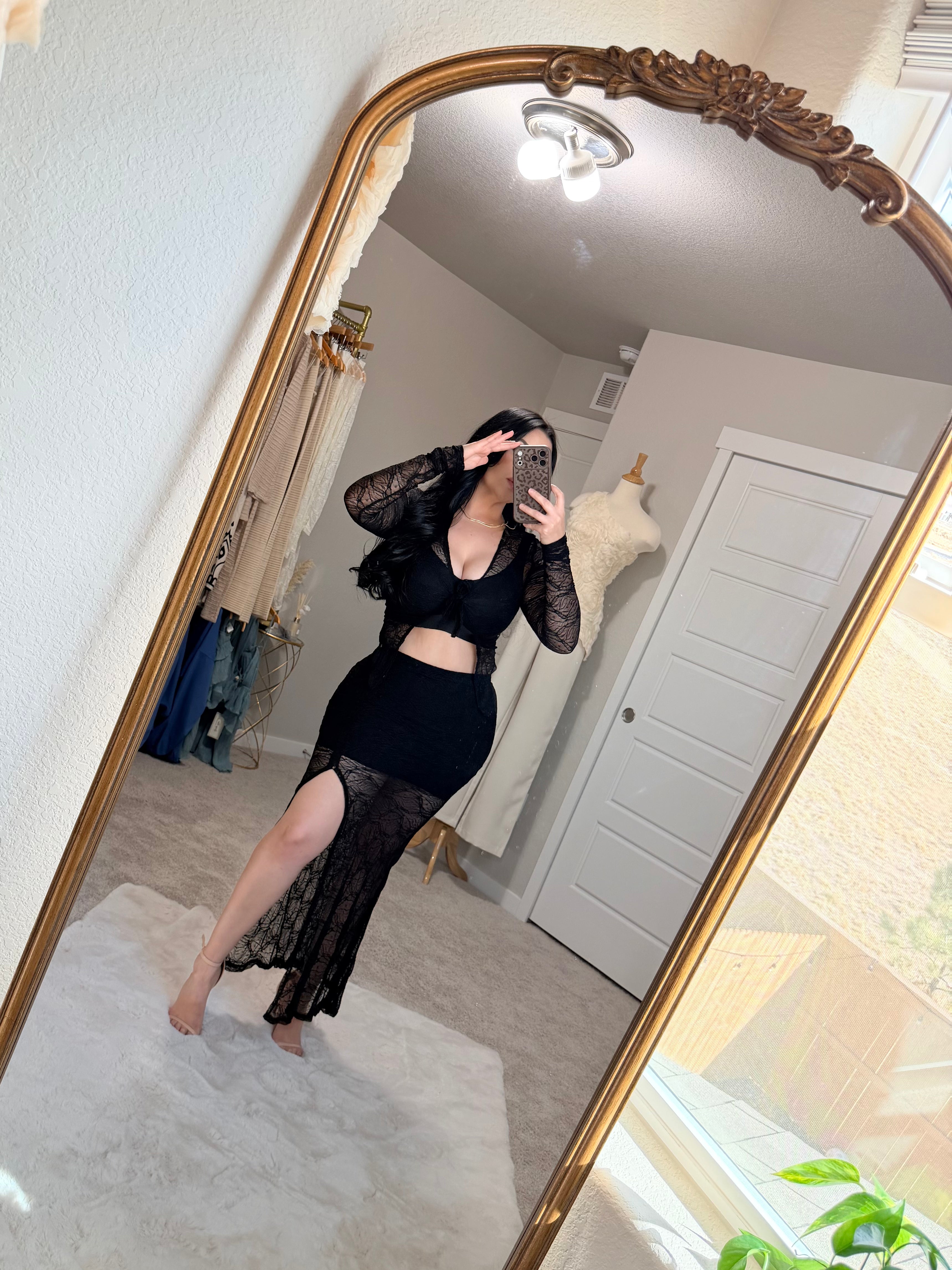 Black lace 2 piece set