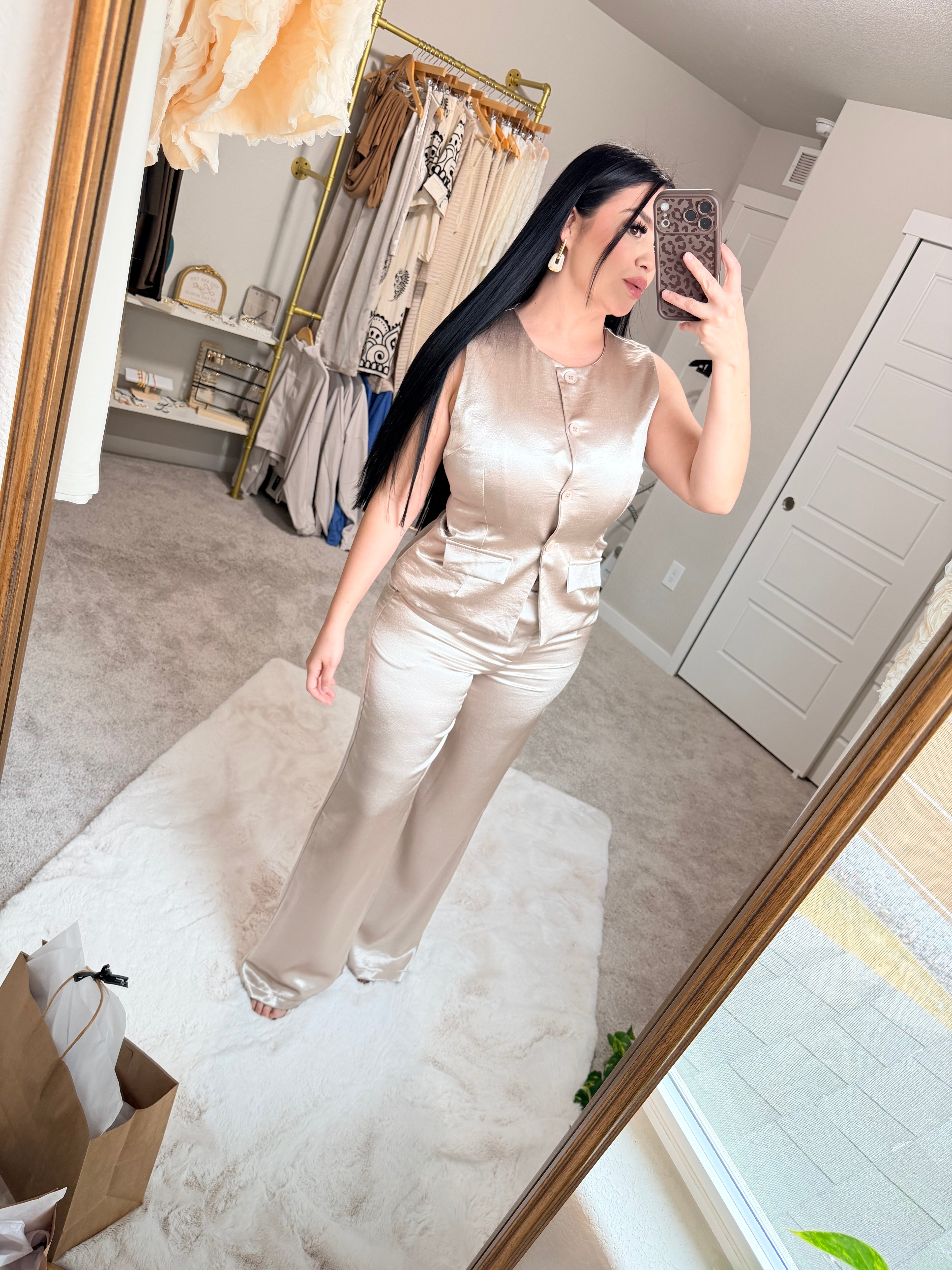 Elegant satin 2 piece set