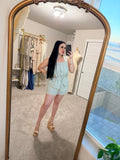 2 piece green stripe set